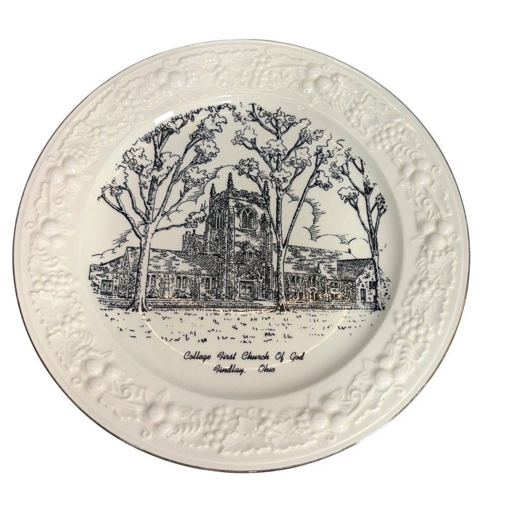 VTG 1950 Homer Laughlin Church Plate College First Church of God Findlay OH 23K